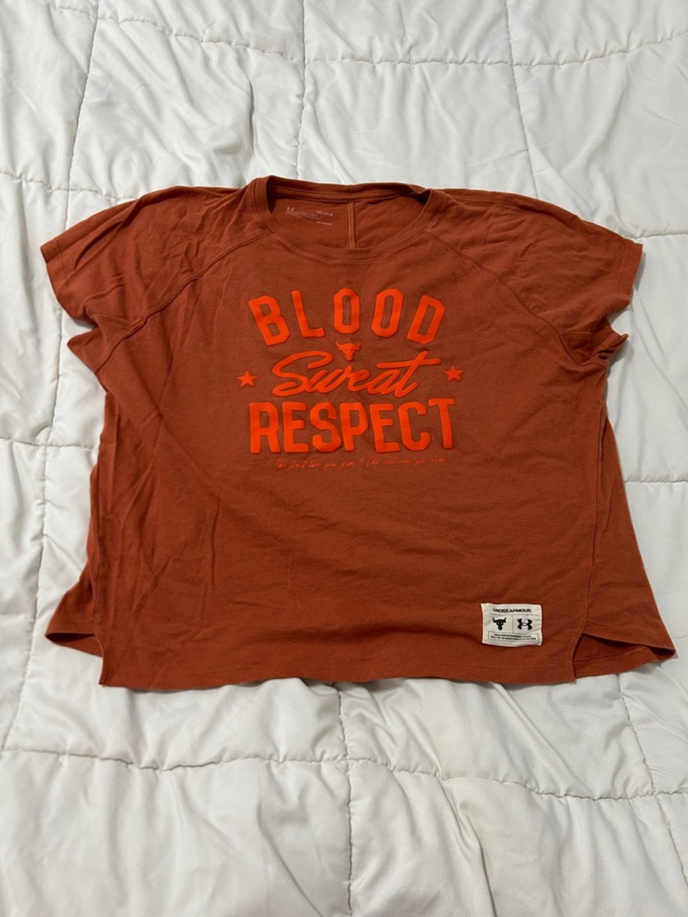 Under Armour Rust Orange "Blood Sweat Respect" Short Sleeve Tee